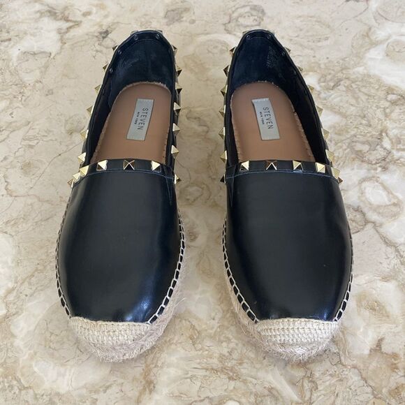 Steve Madden Pauda Platform Espadrilles Gold Tone Studs - Picture 4 of 15